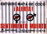 Ticket de un concierto de Sentimiento Muerto en Estudio Mata de Coco circa 1987.