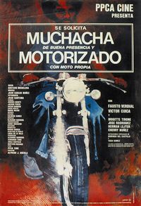 Afiche de Se solicita muchacha de buena presencia y motorizado con moto propia