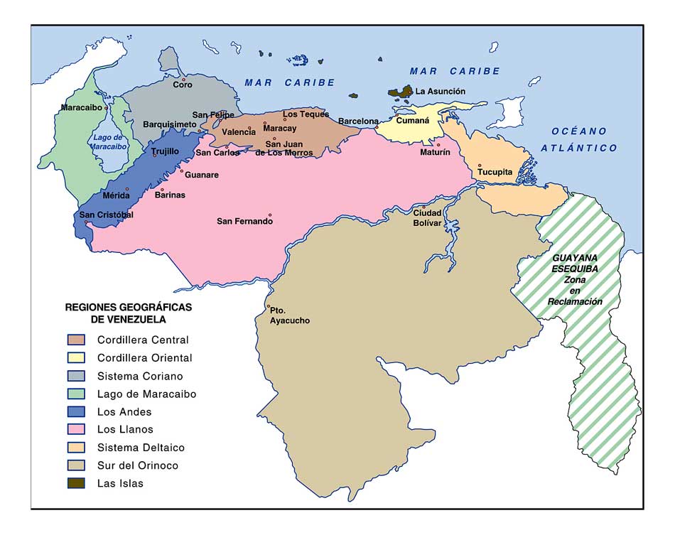 Archivo Mapa De Regiones Geograficas De Venezuela jpg La Venciclopedia