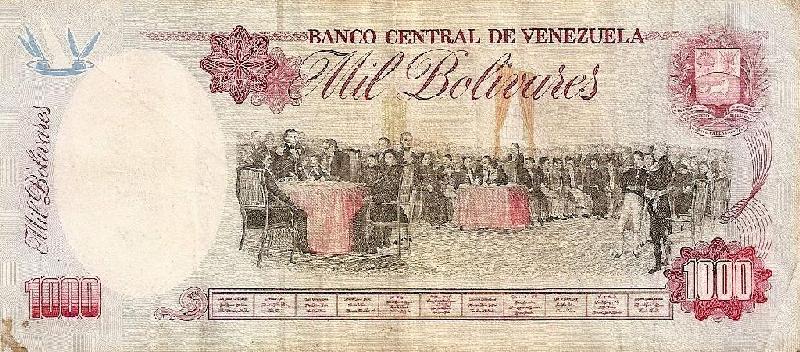 Archivo:Billete de 1000 Bolivares de 1991 reverso.jpg