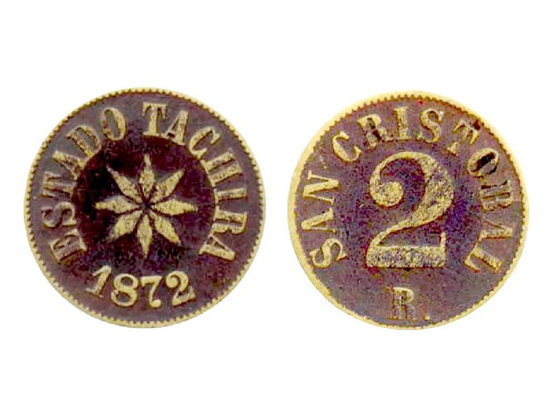 Archivo:Moneda de 2 Reales del Estado Tachira.jpg