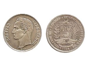 Moneda de 1 Bolivar de 1954.jpg