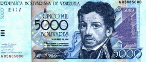 Billete de 5000 Bolivares de 2000 anverso.JPG