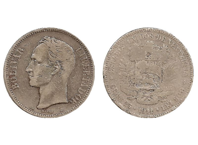 Archivo:Moneda de 5 Bolivares 1911.jpg