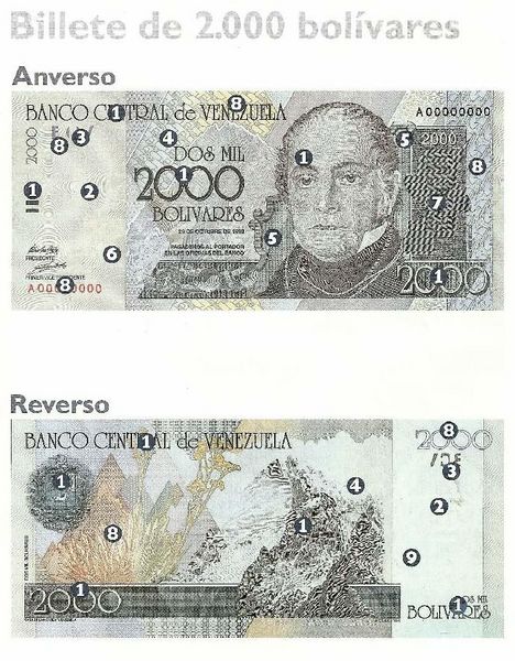 Archivo:Billete de 1000 y 2000 Bolivares k.jpg