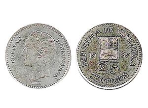 Moneda de 25 centimos de Bolivar de 1989.jpg