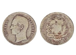 Moneda de 5 Bolivares 1887.jpg