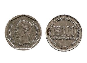 Moneda de 100 Bolivares de 2001.jpg