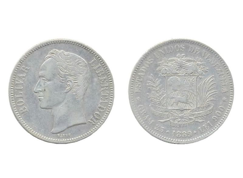 Archivo:Moneda de 5 Bolivares 1889.jpg
