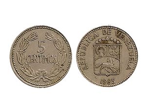 Moneda de 5 centimos de Bolivar 1965.jpg