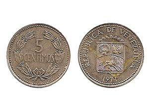 Moneda de 5 centimos de Bolivar 1971.jpg