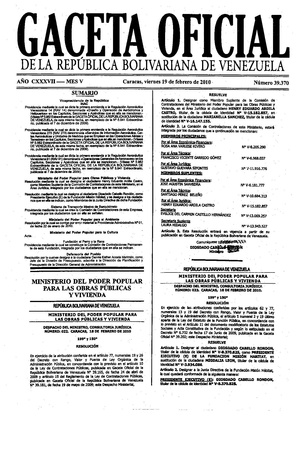 Gaceta Oficial 39.370 - 19 feb 2010.pdf