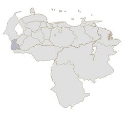Localización del Estado Táchira