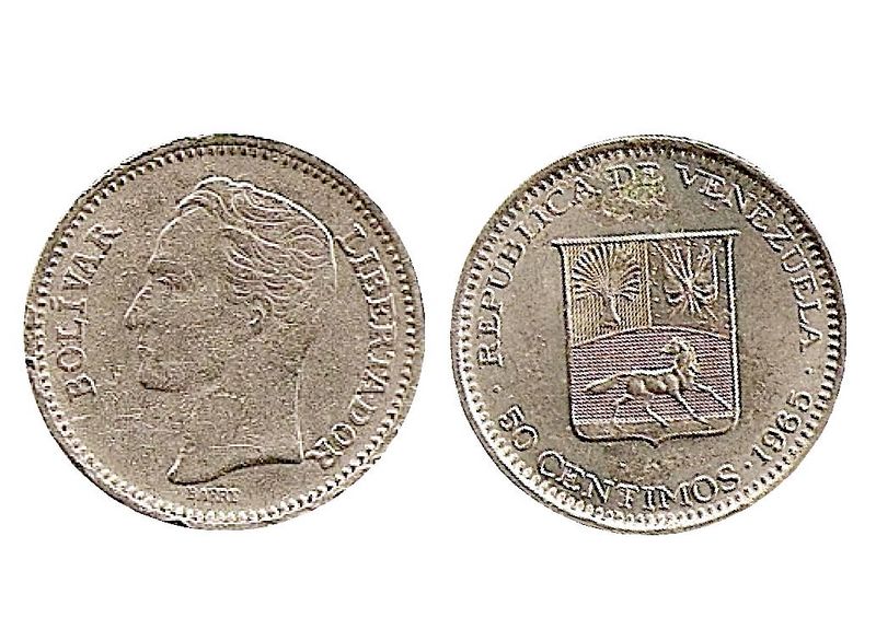 Archivo:Moneda de 50 centimos de Bolivar de 1965.jpg