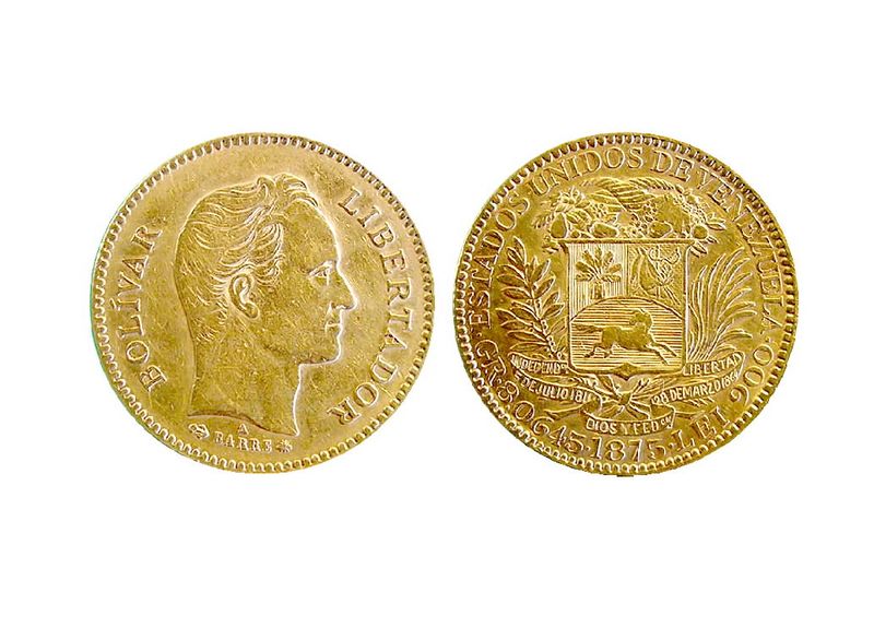 Archivo:Moneda de 5 Venezolanos 1875.jpg