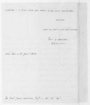 Carta de Francisco de Miranda a James Madison - reverso - 22 Ene 1806.jpg