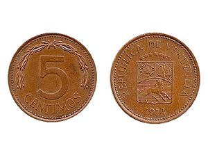 Moneda de 5 centimos de Bolivar 1974.jpg