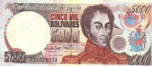 Billete de 5000 Bolivares de 1998 anverso.JPG
