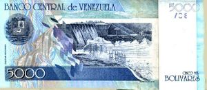 Billete de 5000 Bolivares de 2000 reverso.JPG