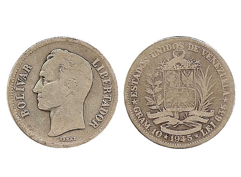Archivo:Moneda de 2 Bolivares de 1945.jpg