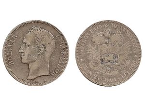 Moneda de 5 Bolivares 1905.jpg